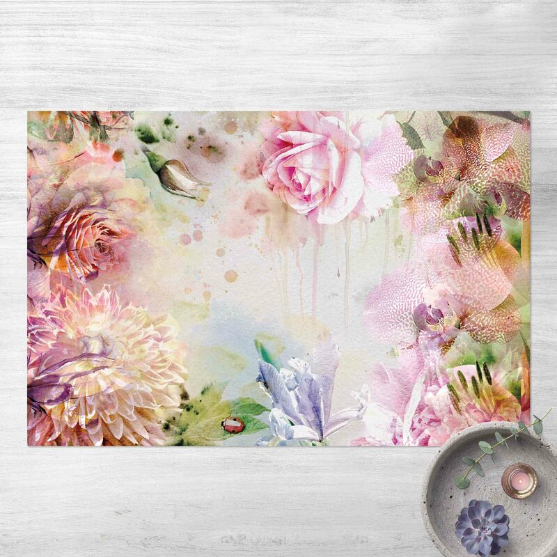 

Alfombras vinílicas - Floral Watercolor - Apaisado 2:3 Dimensión LxA: 140cm x 210cm