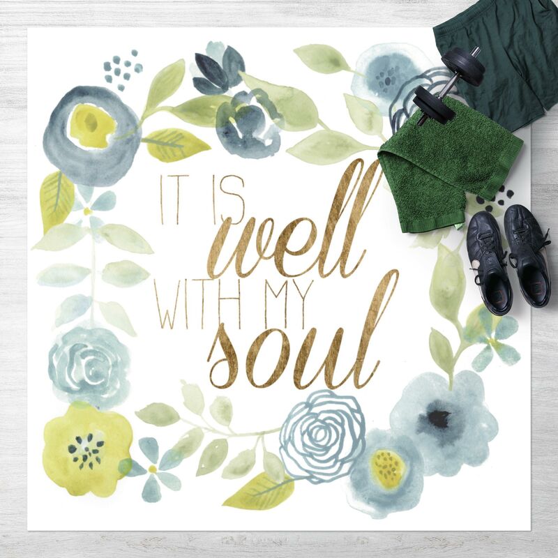 

Bilderwelten - Alfombras vinílicas - Flower Wreath With Saying - Soul - Cuadrado 1:1 Dimensión LxA: 140cm x 140cm