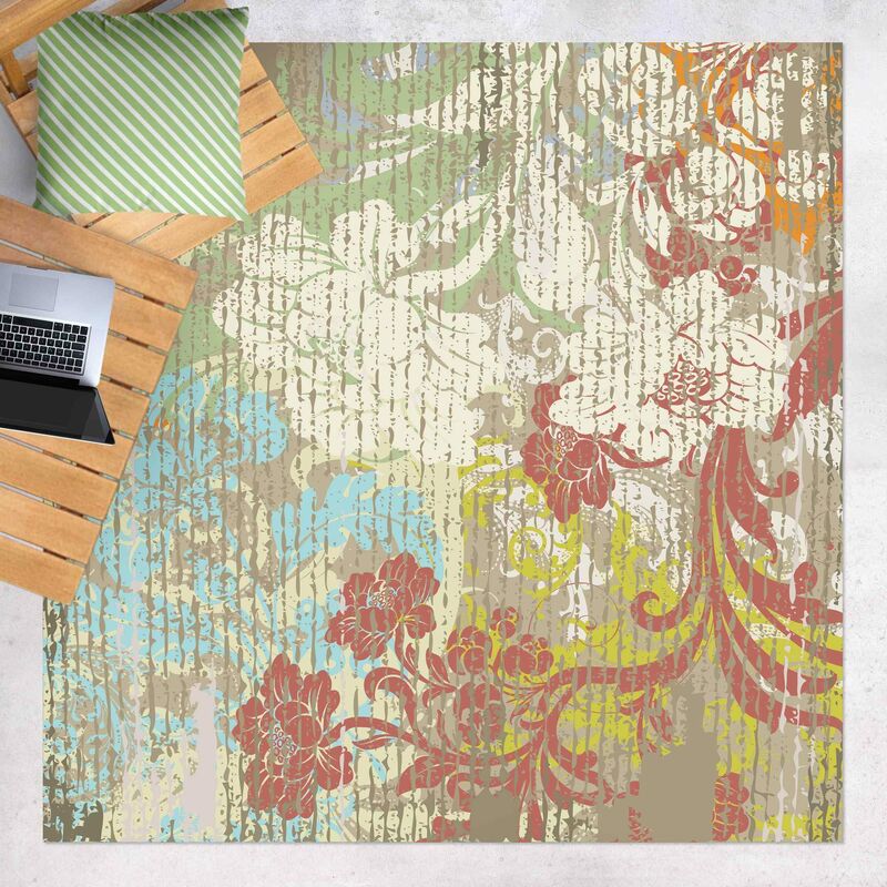 

Alfombras vinílicas - Flowers Of Yesteryear - Cuadrado 1:1 Dimensión LxA: 80cm x 80cm