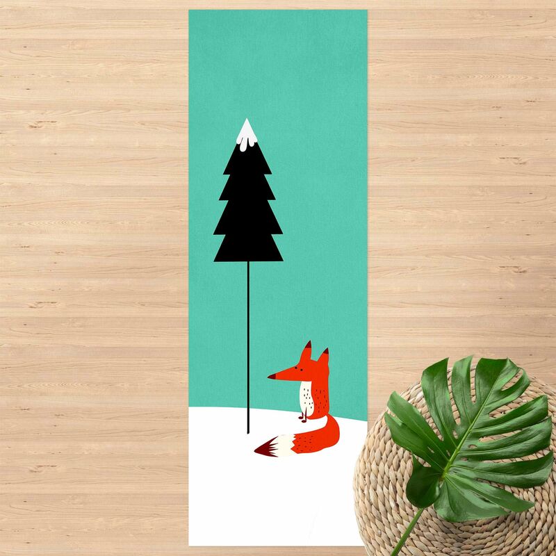 

Alfombras vinílicas - Fox Under The Fir Tree - Panorámico Dimensión LxA: 90cm x 30cm