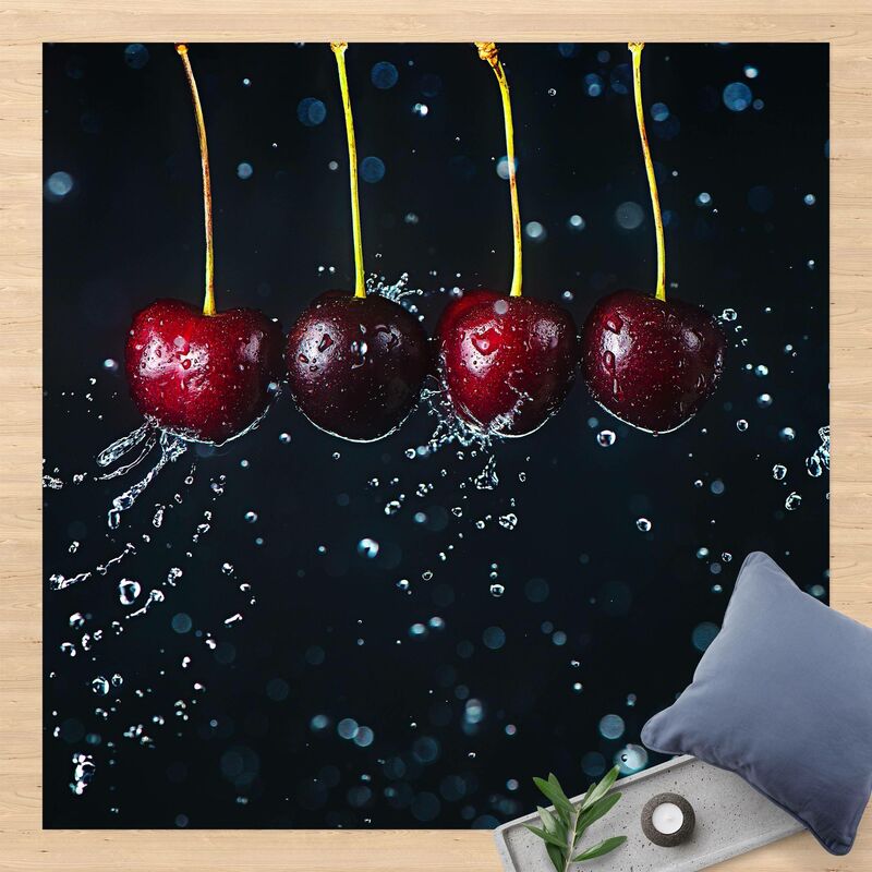 

Bilderwelten - Alfombras vinílicas - Fresh Cherries - Cuadrado 1:1 Dimensión LxA: 140cm x 140cm