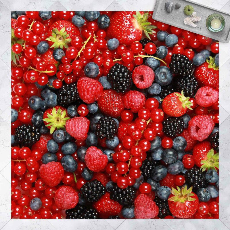 

Bilderwelten - Alfombras vinílicas - Fruity Wild Berries - Cuadrado 1:1 Dimensión LxA: 120cm x 120cm