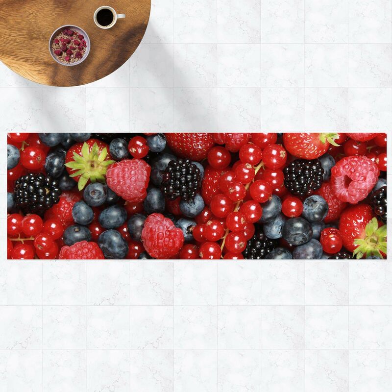 

Alfombras vinílicas - Fruity Wild Berries - Panorama Formato apaisado Dimensión LxA: 80cm x 240cm