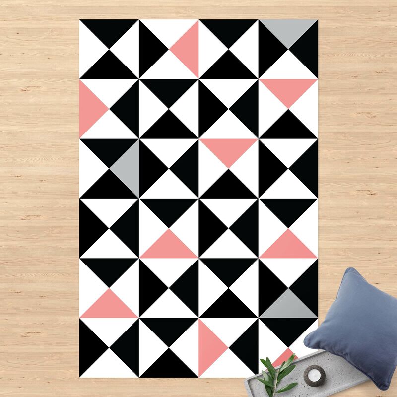 

Alfombras vinílicas - Geometrical Pattern Big Triangles Touch Of Antique Pink - Alto 3:2 Dimensión LxA: 90cm x 60cm