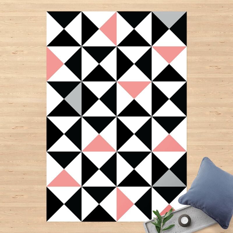 

Alfombras vinílicas - Geometrical Pattern Big Triangles Touch Of Antique Pink - Alto 3:2 Dimensión LxA: 120cm x 80cm