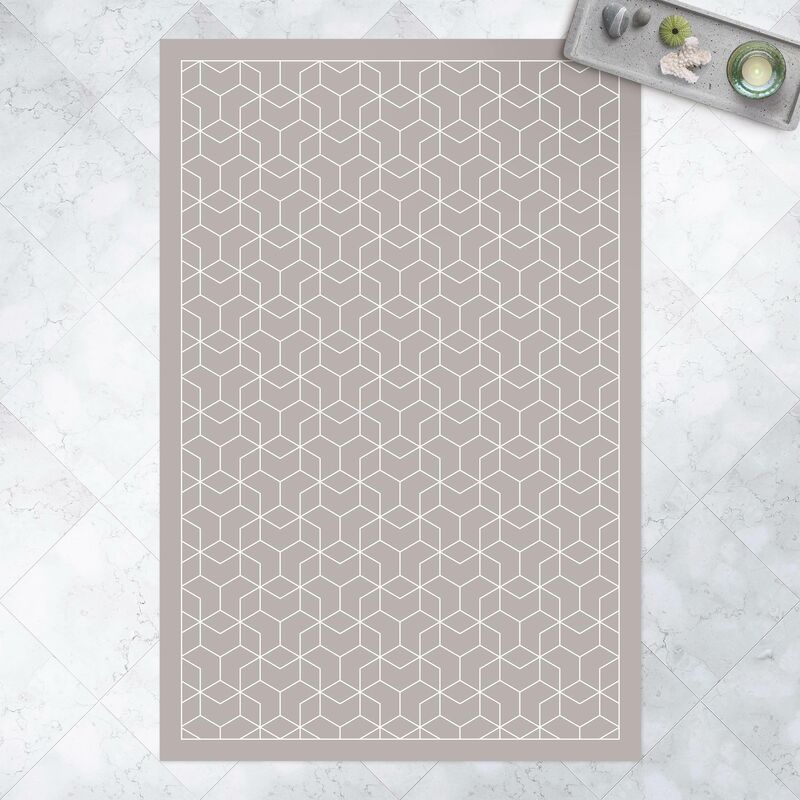 

Alfombras vinílicas - Geometrical Pattern Intertwined Hexagons With Frame - Alto 3:2 Dimensión LxA: 120cm x 80cm