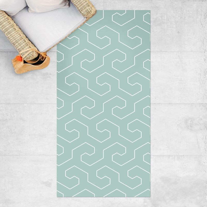 

Bilderwelten - Alfombras vinílicas - Geometrical Pattern Mirrored Horizontal Waves - Alto 2:1 Dimensión LxA: 260cm x 130cm