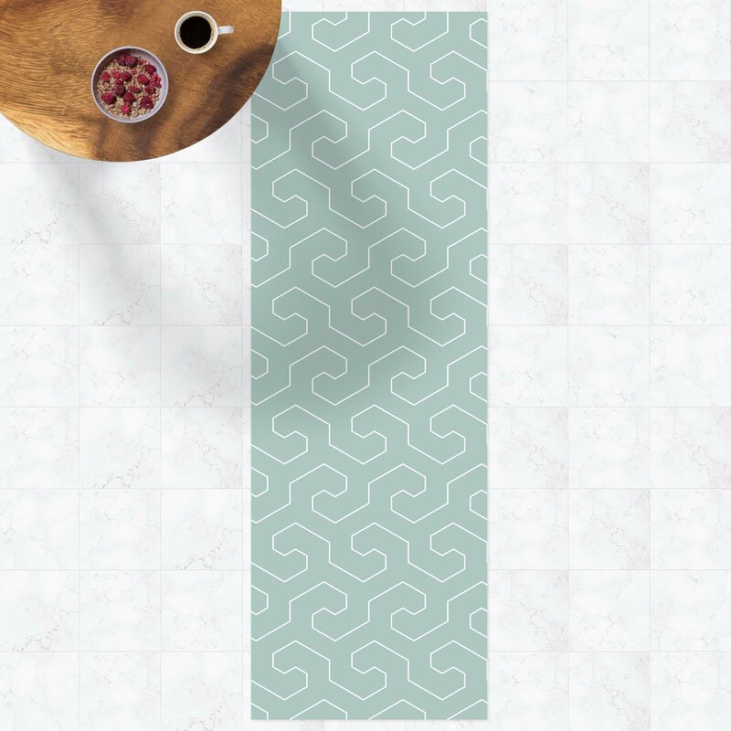 

Bilderwelten - Alfombras vinílicas - Geometrical Pattern Mirrored Horizontal Waves - Panorámico Dimensión LxA: 90cm x 30cm