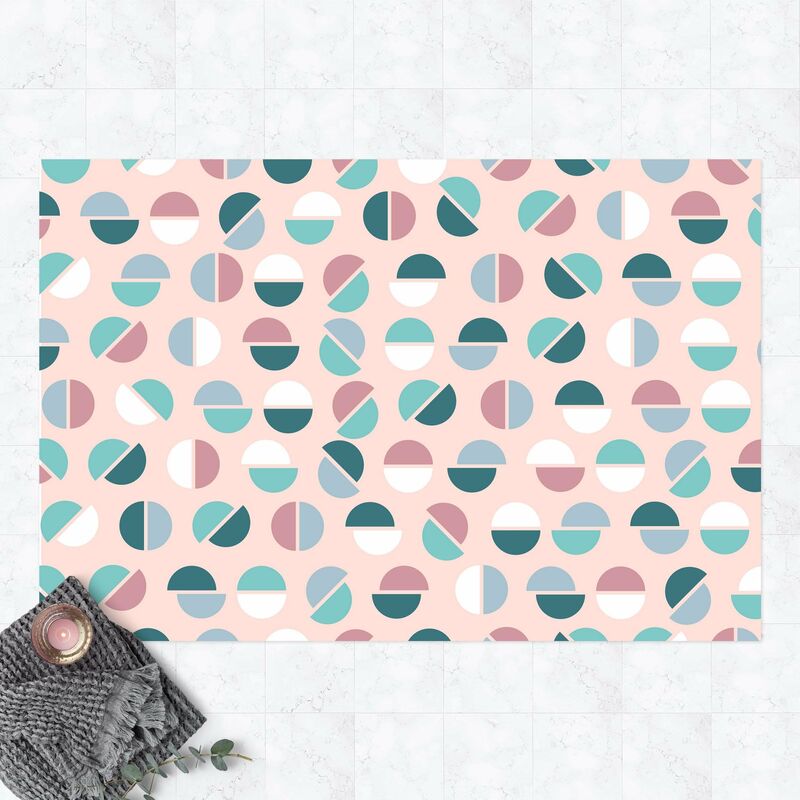 

Alfombras vinílicas - Geometrical Pattern Semicircle In Pastell Colours - Apaisado 2:3 Dimensión LxA: 100cm x 150cm