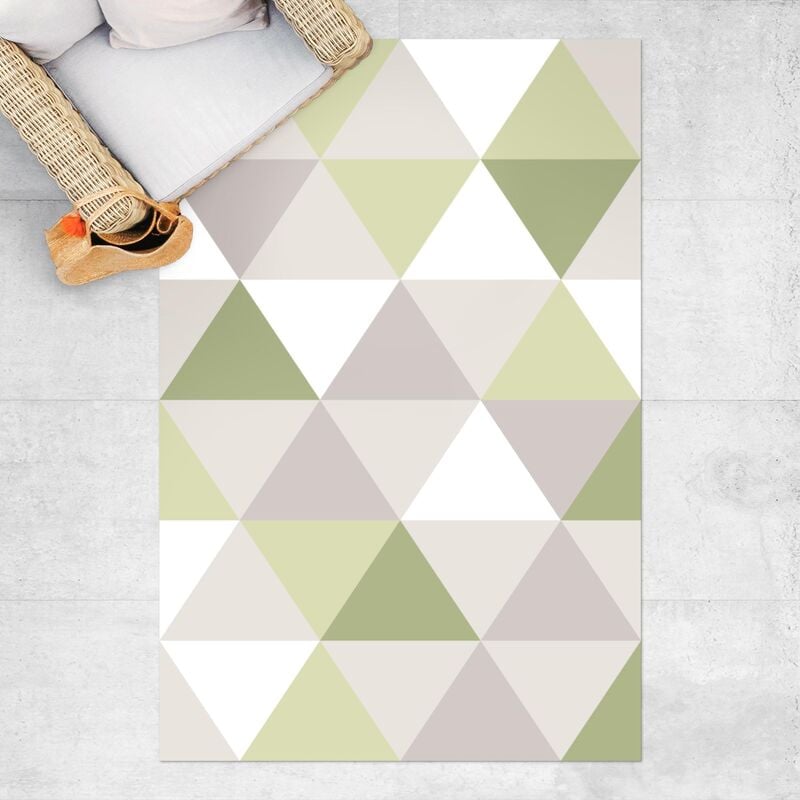 

Alfombras vinílicas - Geometrical Pattern Tilted Triangle Green - Alto 3:2 Dimensión LxA: 90cm x 60cm
