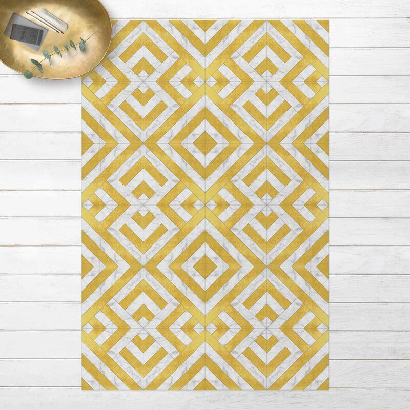 

Alfombras vinílicas - Geometrical Tile Mix Art Deco Gold Marble - Alto 3:2 Dimensión LxA: 180cm x 120cm