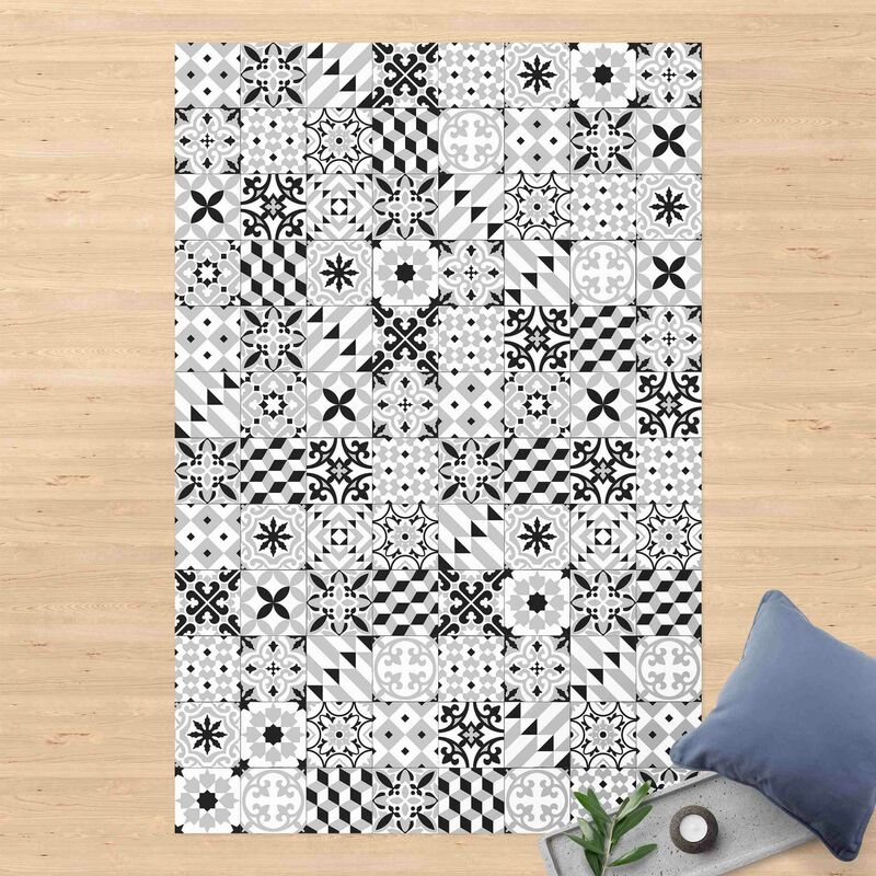 

Alfombras vinílicas - Geometrical Tile Mix Black - Alto 3:2 Dimensión LxA: 210cm x 140cm