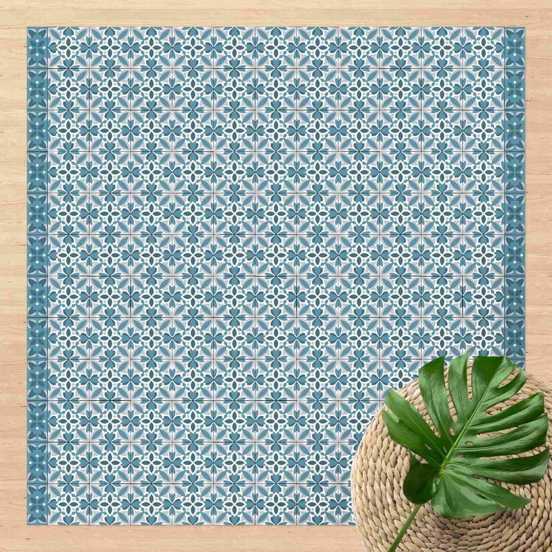 

Bilderwelten - Alfombras vinílicas - Geometrical Tile Mix Blossom Blue Grey - Cuadrado 1:1 Dimensión LxA: 140cm x 140cm