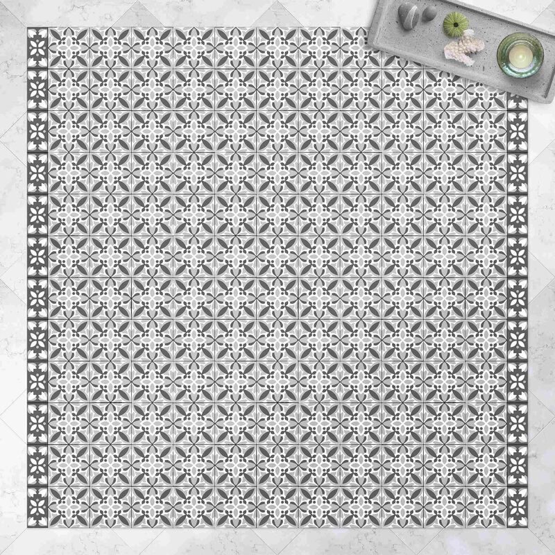 

Alfombras vinílicas - Geometrical Tile Mix Blossom Grey - Cuadrado 1:1 Dimensión LxA: 100cm x 100cm