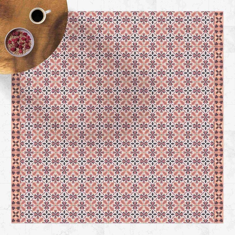 

Alfombras vinílicas - Geometrical Tile Mix Blossom Orange - Cuadrado 1:1 Dimensión LxA: 80cm x 80cm