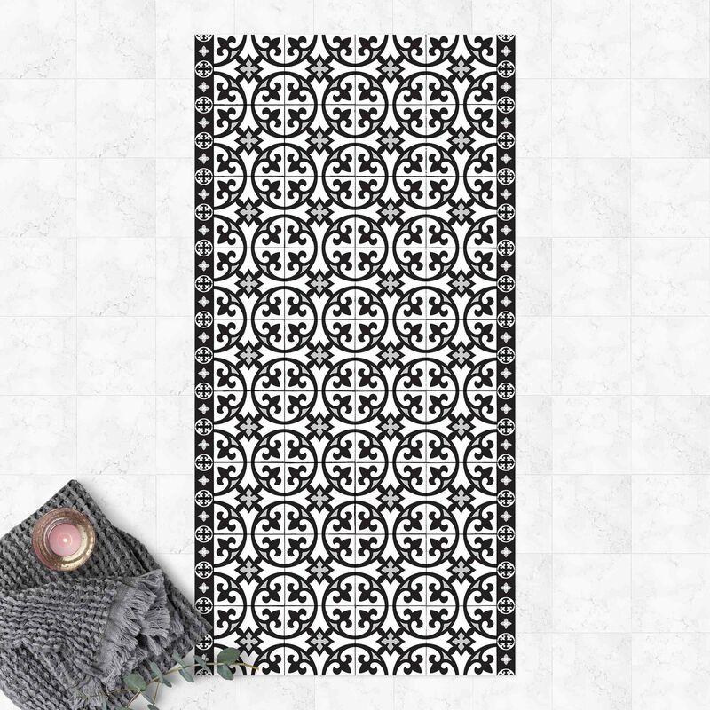

Alfombras vinílicas - Geometrical Tile Mix Circles Black - Alto 2:1 Dimensión LxA: 140cm x 70cm
