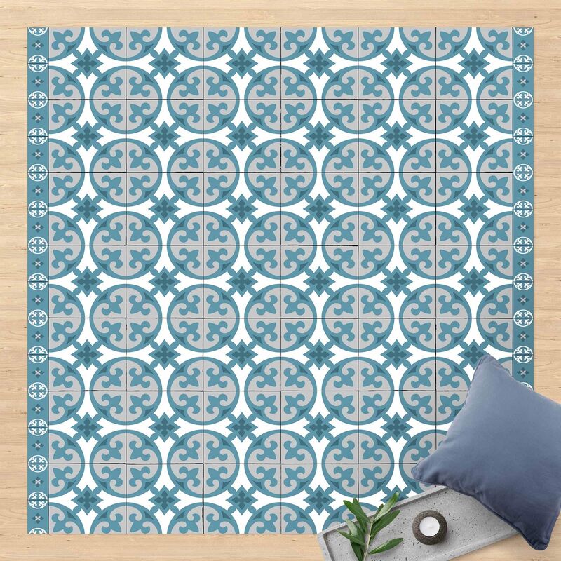 

Bilderwelten - Alfombras vinílicas - Geometrical Tile Mix Circles Blue Grey - Cuadrado 1:1 Dimensión LxA: 140cm x 140cm