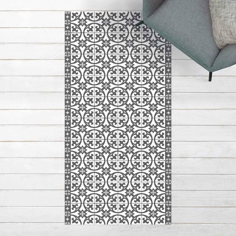 

Bilderwelten - Alfombras vinílicas - Geometrical Tile Mix Circles Grey - Alto 2:1 Dimensión LxA: 260cm x 130cm