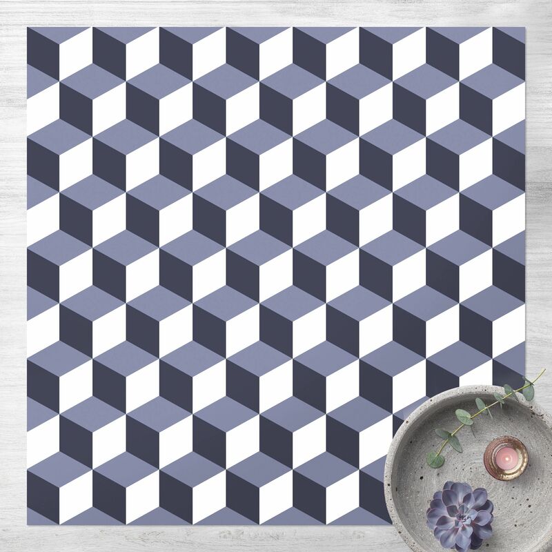 

Bilderwelten - Alfombras vinílicas - Geometrical Tile Mix Cubes Purple - Cuadrado 1:1 Dimensión LxA: 120cm x 120cm
