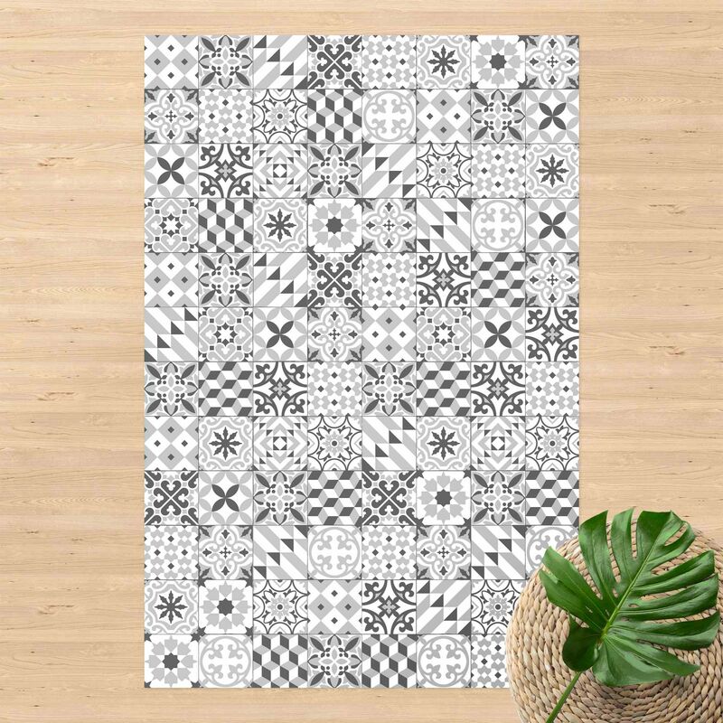 

Alfombras vinílicas - Geometrical Tile Mix Grey - Alto 3:2 Dimensión LxA: 210cm x 140cm