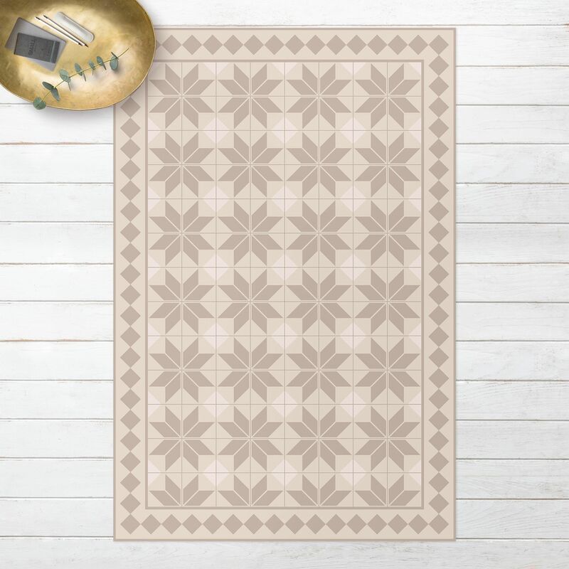 

Alfombras vinílicas - Geometrical Tiles Star Flower Sand With Border - Alto 3:2 Dimensión LxA: 120cm x 80cm