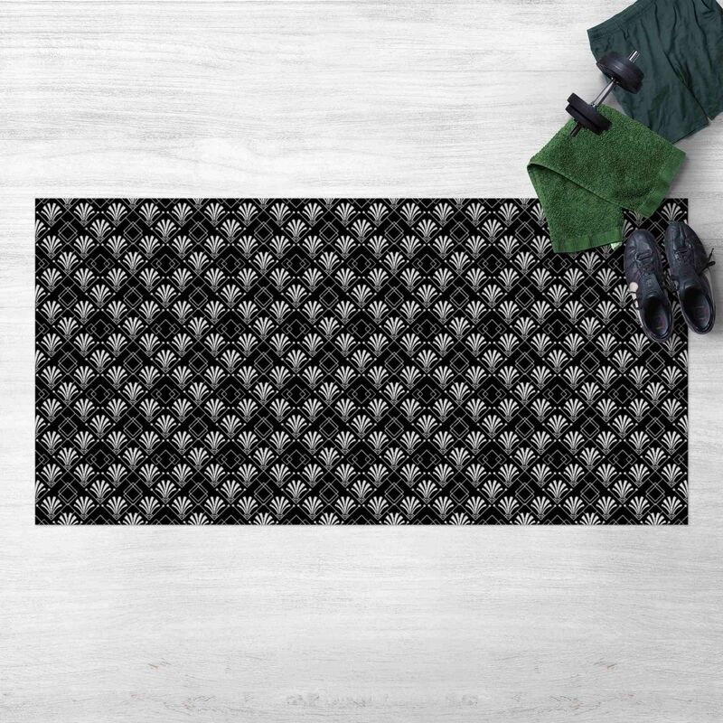 

Alfombras vinílicas - Glitter Look With Art Deko Pattern On Black - Apaisado 1:2 Dimensión LxA: 60cm x 120cm