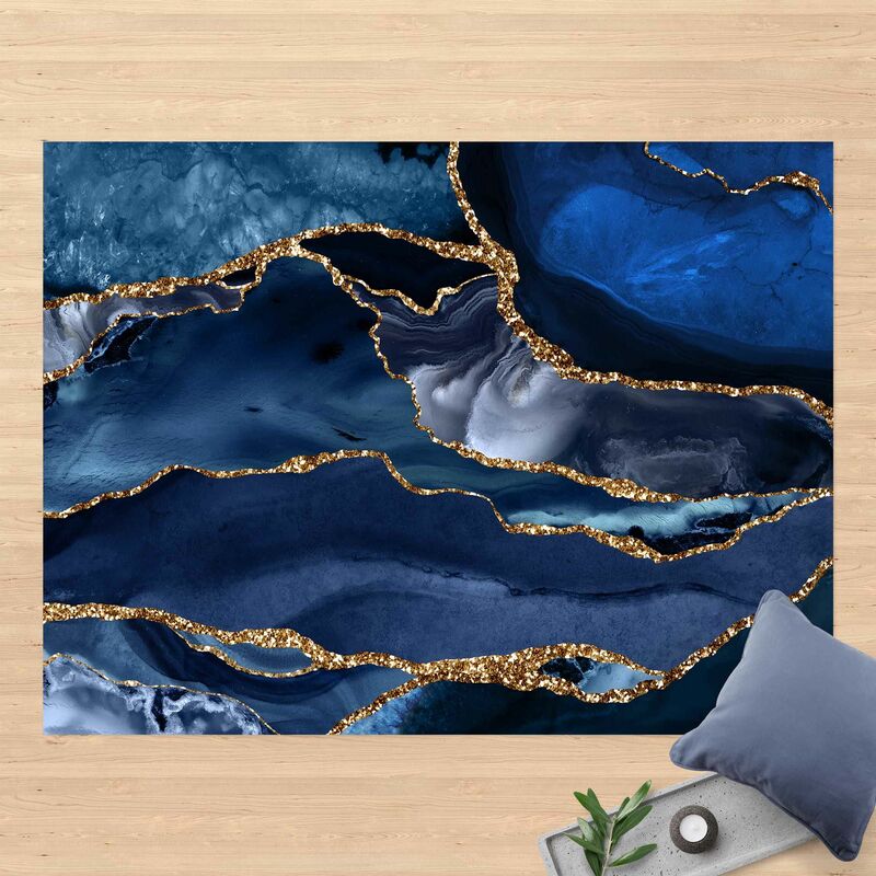

Alfombras vinílicas - Golden Glitter Waves Blue backdrop - Apaisado 3:4 Dimensión LxA: 105cm x 140cm