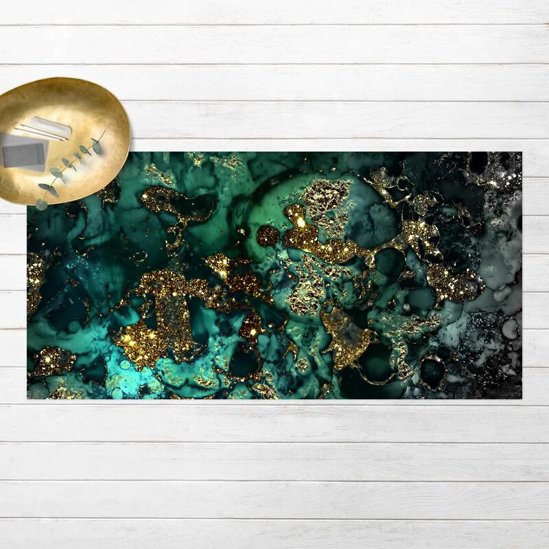 

Alfombras vinílicas - Golden Sea Islands Abstract - Apaisado 1:2 Dimensión LxA: 90cm x 180cm