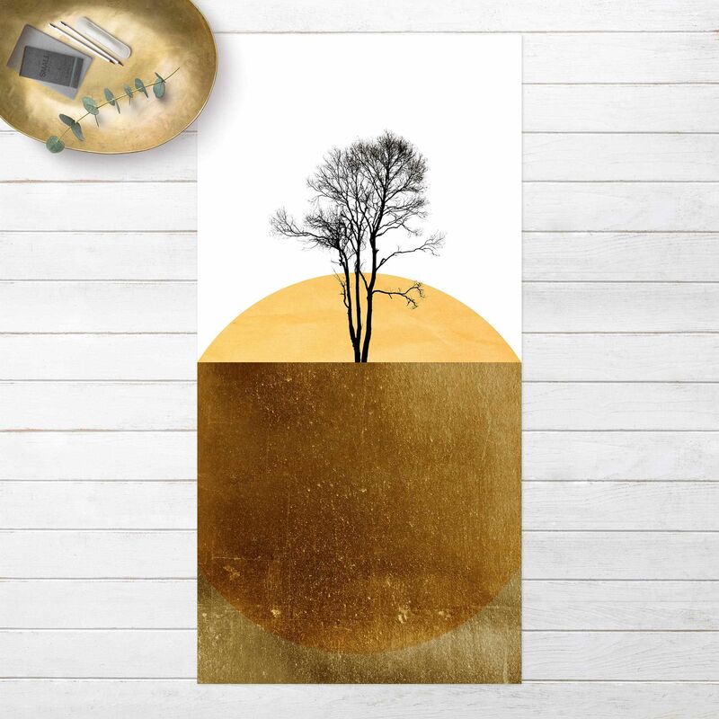 

Bilderwelten - Alfombras vinílicas - Golden Sun With Tree - Alto 2:1 Dimensión LxA: 200cm x 100cm