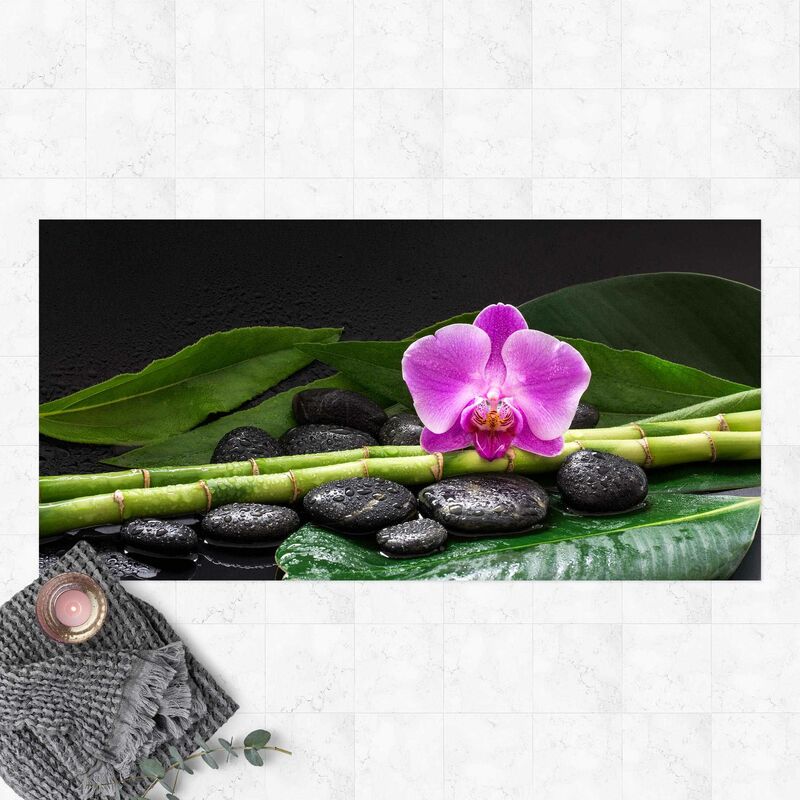 

Alfombras vinílicas - Green bamboo With Orchid Flower - Apaisado 1:2 Dimensión LxA: 50cm x 100cm