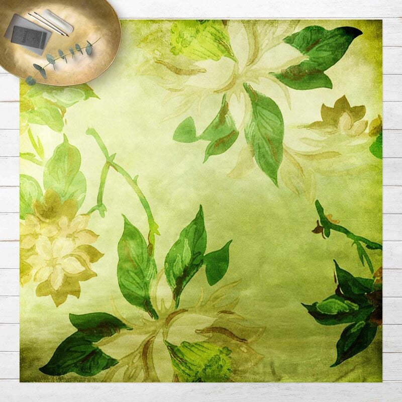 

Alfombras vinílicas - Green Blossoms - Cuadrado 1:1 Dimensión LxA: 80cm x 80cm