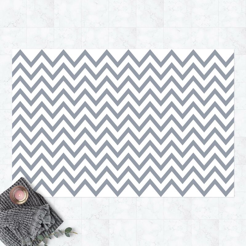 

Alfombras vinílicas - Grey White Zigzag - Apaisado 2:3 Dimensión LxA: 60cm x 90cm