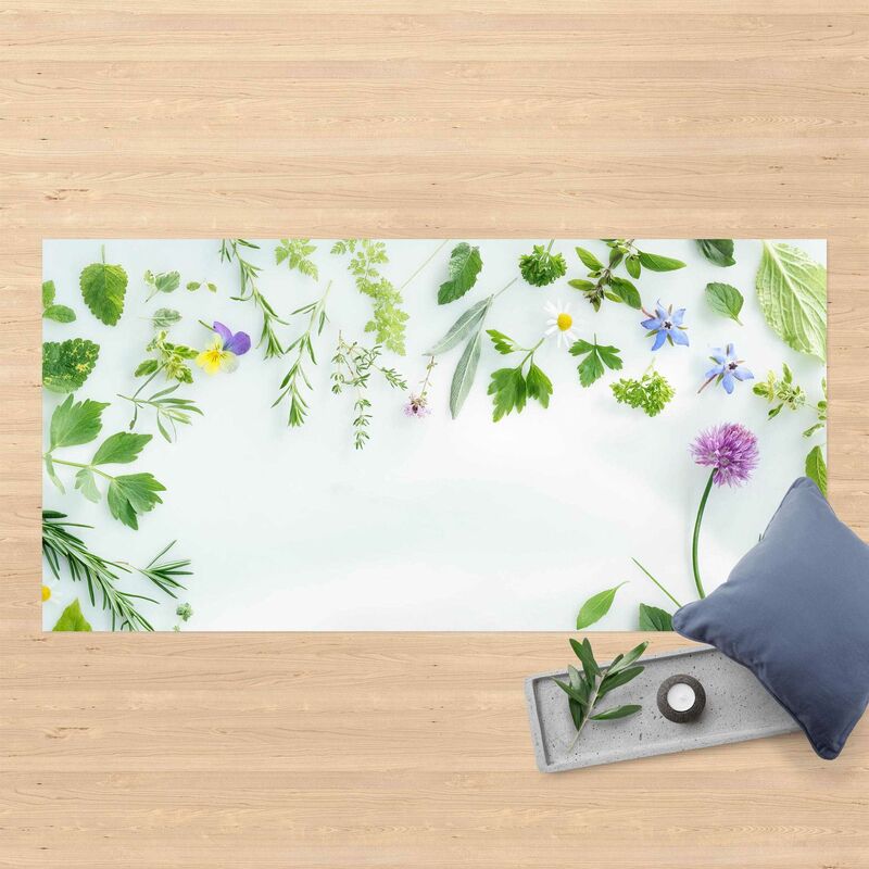 

Alfombras vinílicas - Herbs And Flowers - Apaisado 1:2 Dimensión LxA: 80cm x 160cm