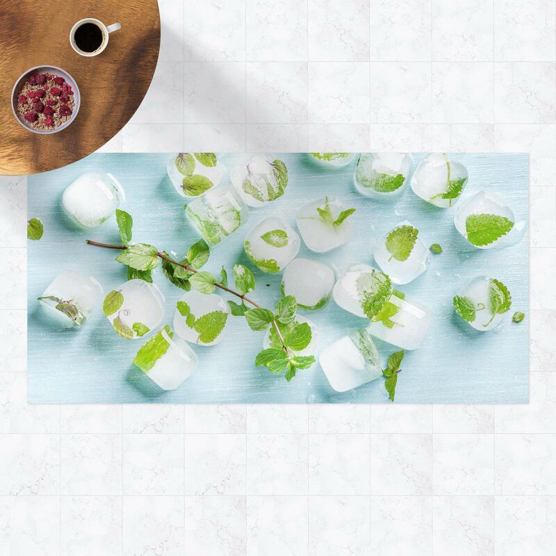 

Alfombras vinílicas - Ice Cubes With Mint Leaves - Apaisado 1:2 Dimensión LxA: 40cm x 80cm