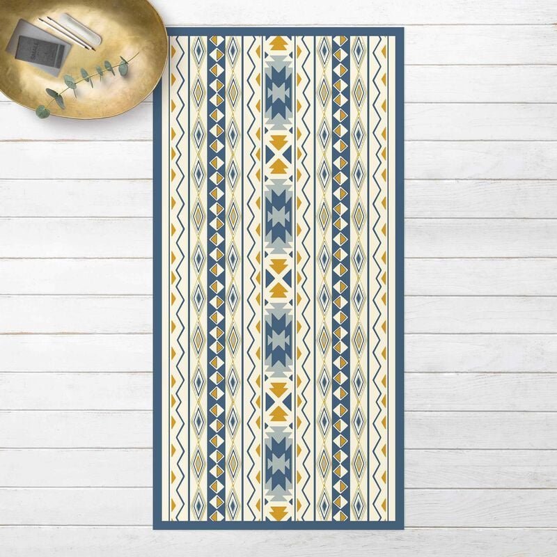 

Bilderwelten - Alfombras vinílicas - Ikat Pastel Pattern With Frame - Alto 2:1 Dimensión LxA: 220cm x 110cm