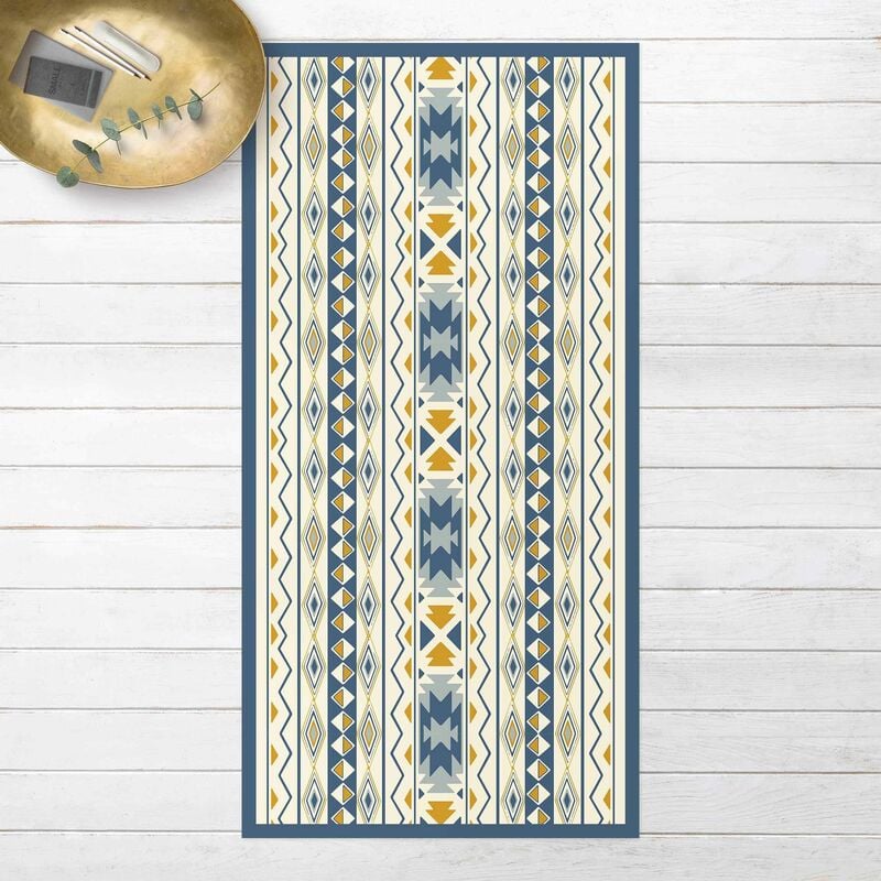 

Alfombras vinílicas - Ikat Pastel Pattern With Frame - Alto 2:1 Dimensión LxA: 80cm x 40cm