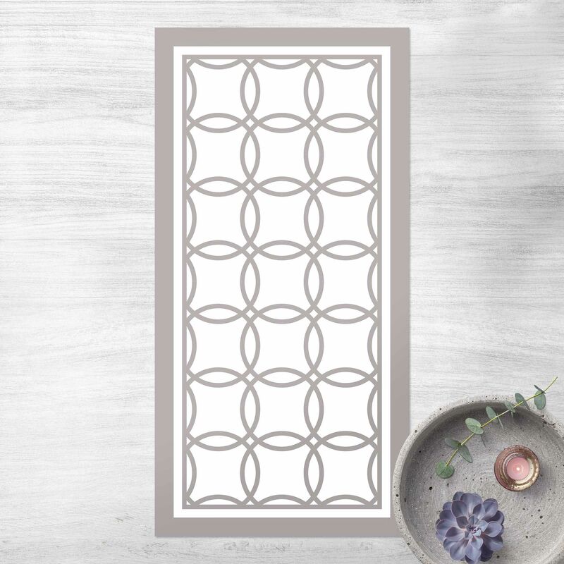 

Alfombras vinílicas - Intertwined Rings With Border - Alto 2:1 Dimensión LxA: 160cm x 80cm