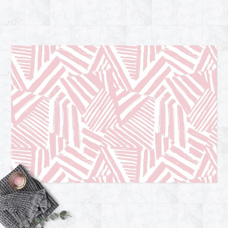 

Alfombras vinílicas - Jagged Stripes In Soft Pink - Apaisado 2:3 Dimensión LxA: 140cm x 210cm