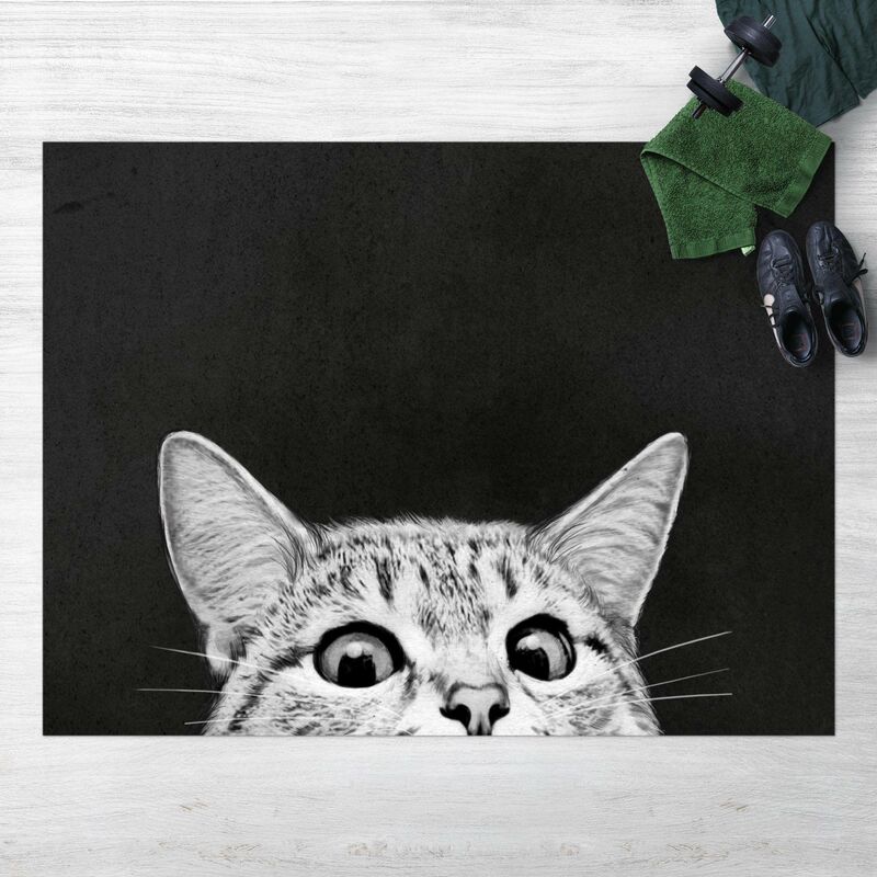 

Alfombras vinílicas - Laura Graves - Illustration Cat Black And White Drawing - Apaisado 3:4 Dimensión LxA: 45cm x 60cm