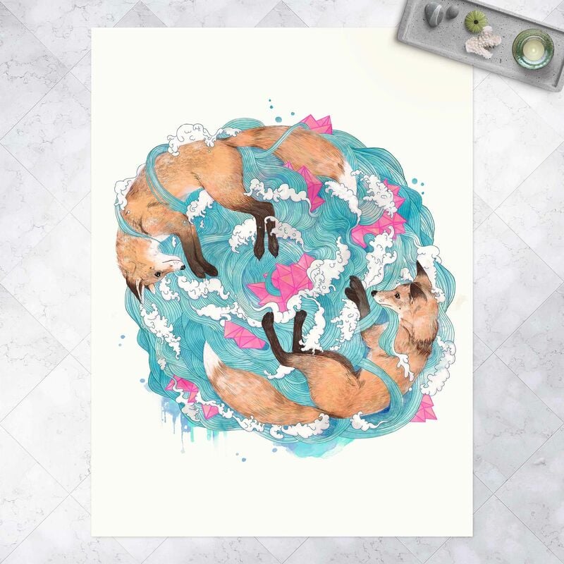 

Alfombras vinílicas - Laura Graves - Illustration Foxes And Waves Painting - Alto 4:3 Dimensión LxA: 60cm x 45cm