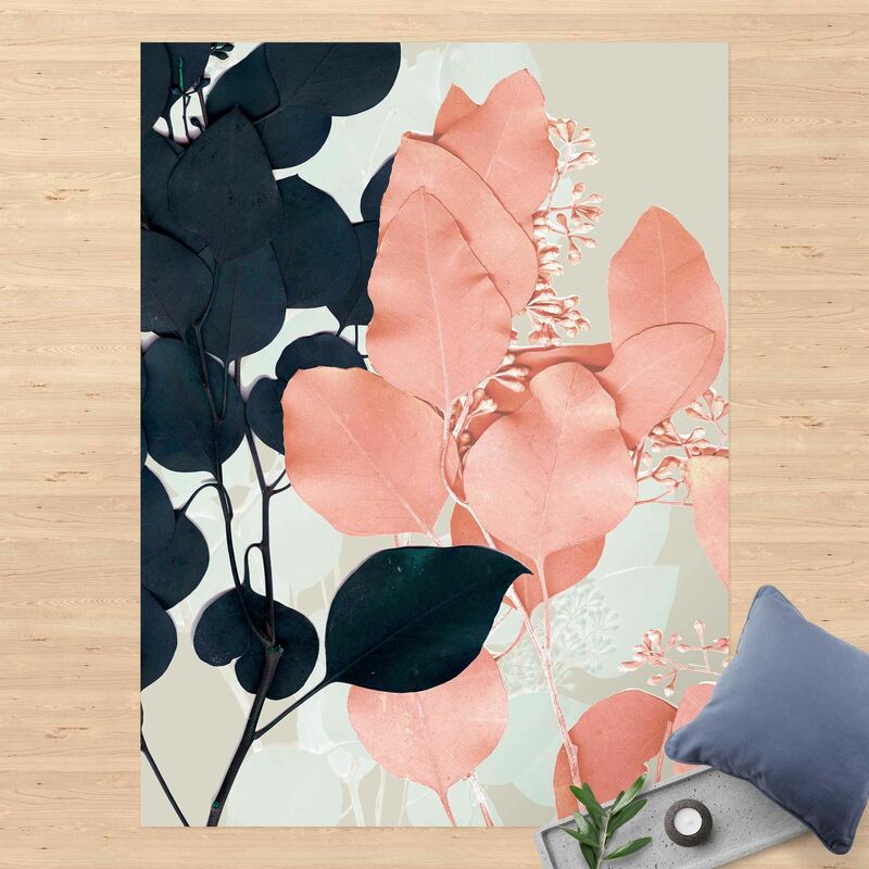 

Alfombras vinílicas - Leaves Indigo & Rouge I - Alto 4:3 Dimensión LxA: 100cm x 75cm