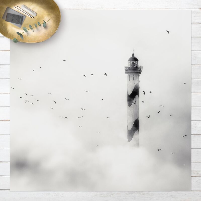 

Bilderwelten - Alfombras vinílicas - Lighthouse In The Fog - Cuadrado 1:1 Dimensión LxA: 40cm x 40cm