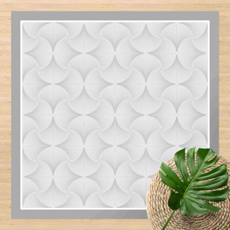 

Alfombras vinílicas - Line Pattern Grey With Frame - Cuadrado 1:1 Dimensión LxA: 100cm x 100cm