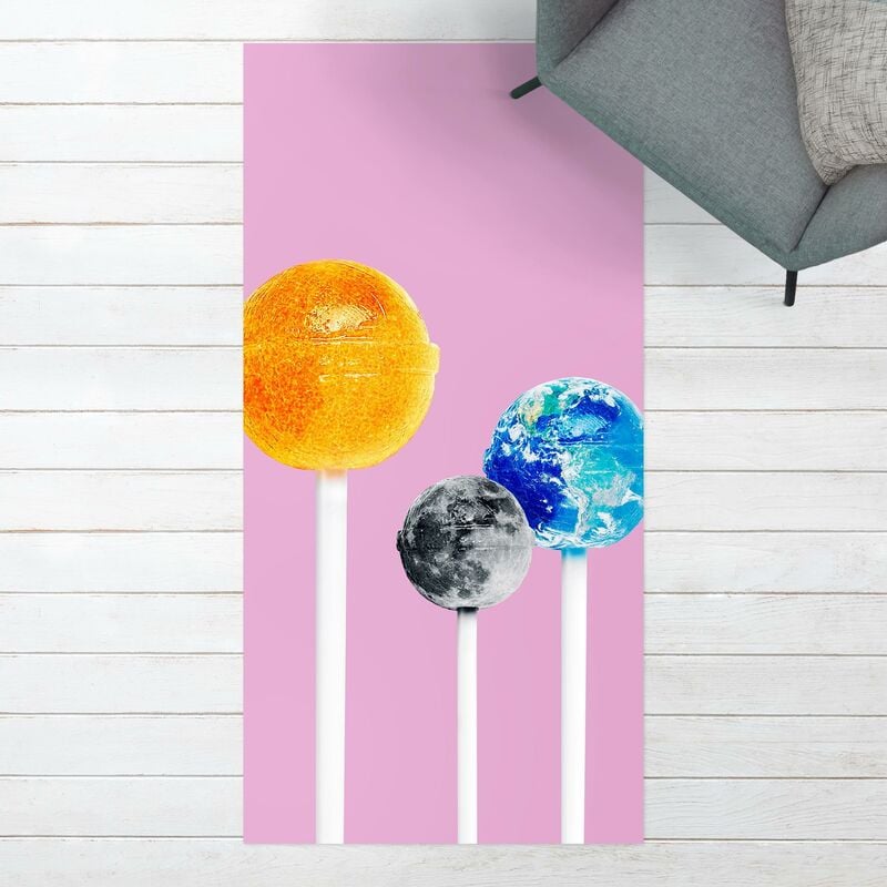 

Alfombras vinílicas - Lollipops With Planets - Alto 2:1 Dimensión LxA: 240cm x 120cm