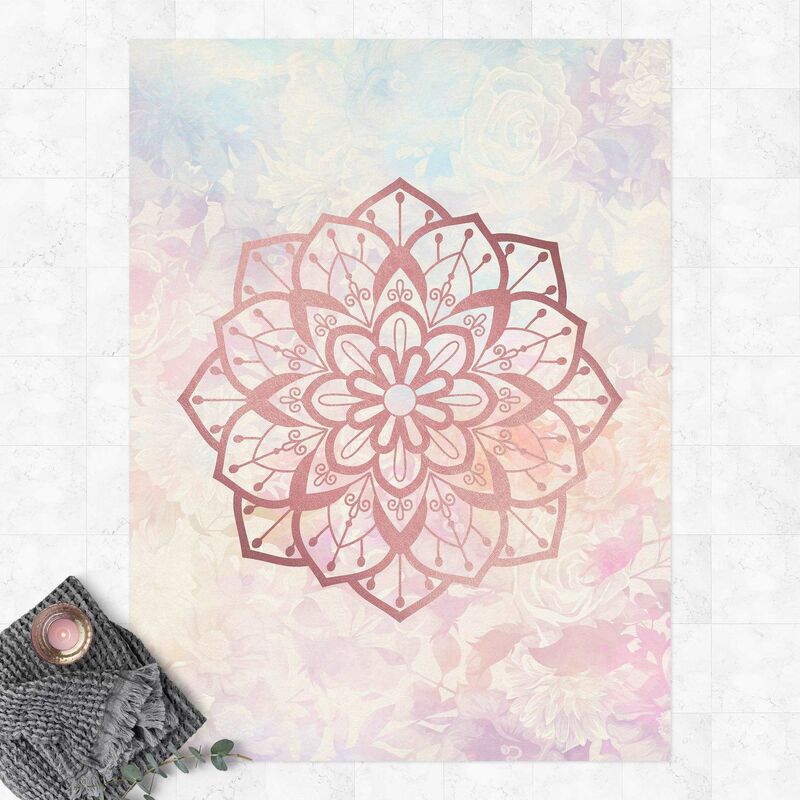 

Alfombras vinílicas - Mandala Illustration Flower Rose Pastel - Alto 4:3 Dimensión LxA: 60cm x 45cm