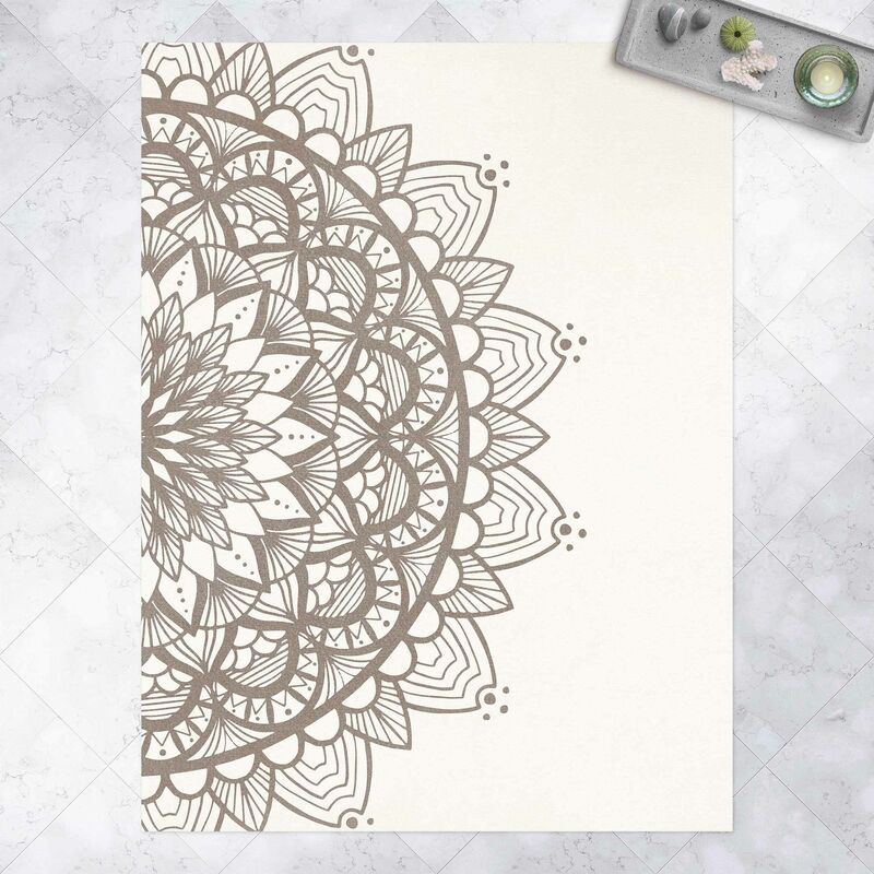 

Alfombras vinílicas - Mandala Illustration Shabby Beige White - Alto 4:3 Dimensión LxA: 160cm x 120cm