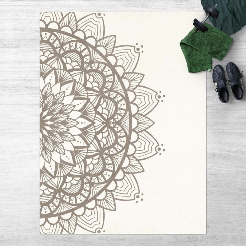 

Alfombras vinílicas - Mandala Illustration Shabby Set Beige White - Alto 4:3 Dimensión LxA: 180cm x 135cm