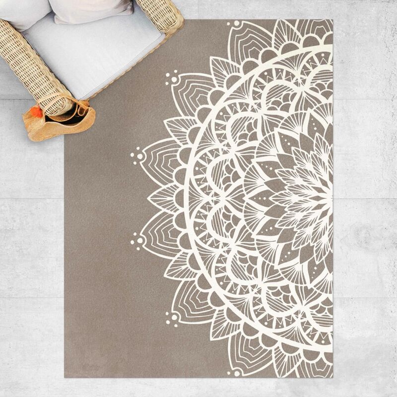 

Alfombras vinílicas - Mandala Illustration Shabby White Beige - Alto 4:3 Dimensión LxA: 80cm x 60cm
