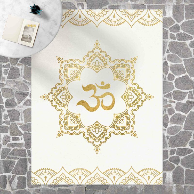 

Alfombras vinílicas - Mandala OM Illustration Ornament White Gold - Alto 4:3 Dimensión LxA: 80cm x 60cm