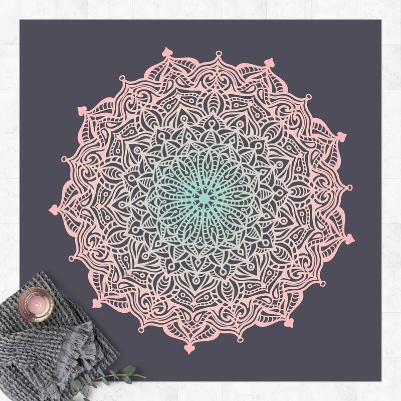 

Bilderwelten - Alfombras vinílicas - Mandala Ornament In Rose And Blue - Cuadrado 1:1 Dimensión LxA: 140cm x 140cm